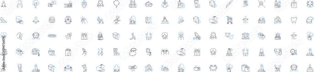 Hair salon line icons collection. Cut, Style, Color, Blowout, Highlights, Wash, Perm vector and linear illustration. Extensions,Braids,Updo outline signs set Hair salon line icons collection. Cut, Style, Color, Blowout, Highlights, Wash, Perm vector and linear illustration. Extensions,Braids,Updo outline signs set