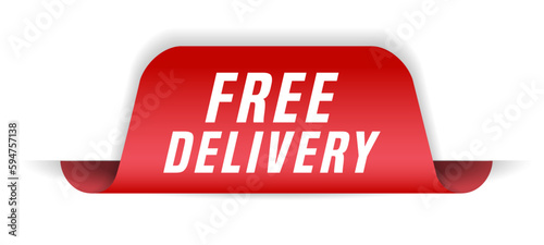 Colorful vector flat design banner free delivery. This sign is well adapted for web design.