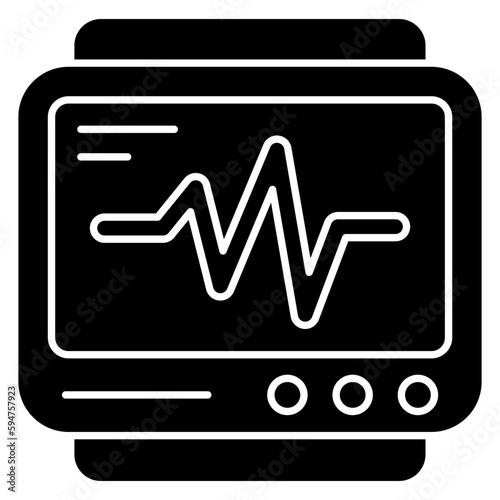 A unique design icon of ecg monitor