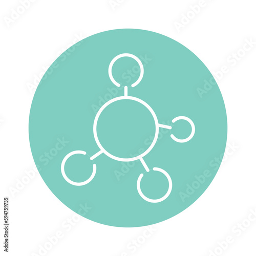 Carbone formule color line icon. Pictogram for web page
