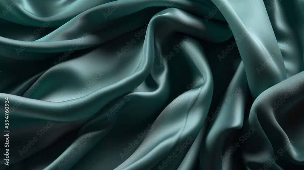 Fototapeta premium silk wavy fabric abstract background. Top view. Generated ai