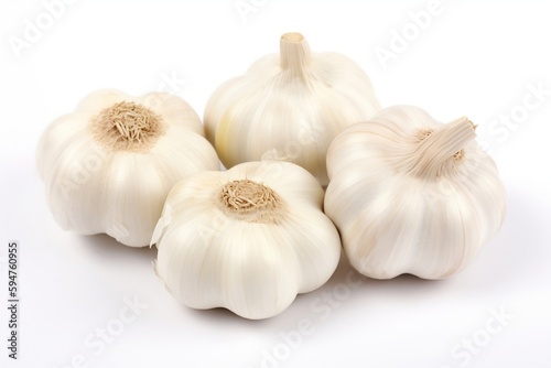 Close up of onions on white background with copy space - Generative AI 