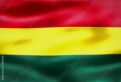 Bolivia flag - realistic waving fabric flag.