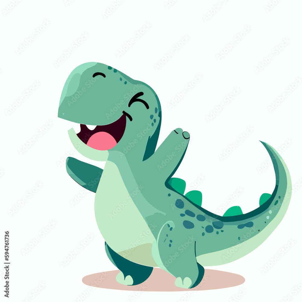 Fototapeta premium little happy dinosaur