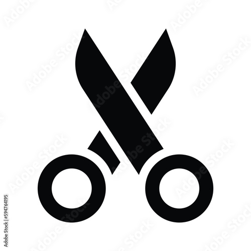 scissor glyph icon illustration vector graphic