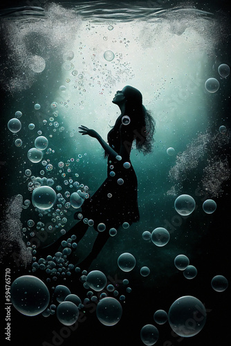 Woman Beneath the Surface - Generative Ai © Ai Inspire