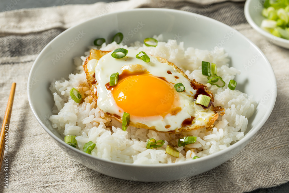 Homemade Asian Fried Egg and Rice Breakfast Homemade Asian Fried Egg and Rice Breakfast
