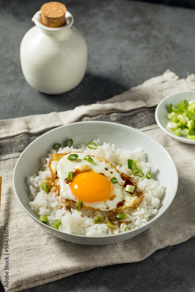 Homemade Asian Fried Egg and Rice Breakfast Homemade Asian Fried Egg and Rice Breakfast