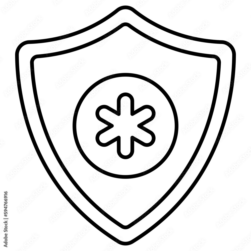 A flat design icon of medical security A flat design icon of medical security