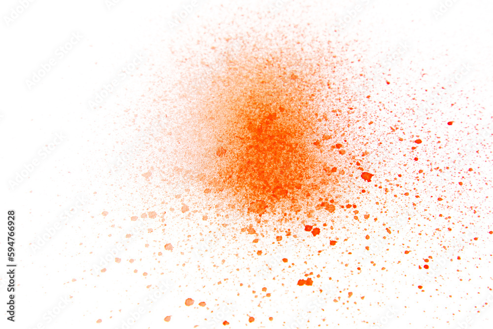 above view orange paint on white surface bright art horizontal shade color artist painting