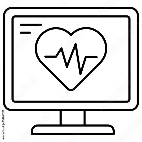 A unique design icon of ecg monitor