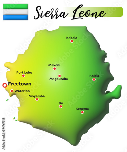 Sierra Leone, Fläche und Flagge