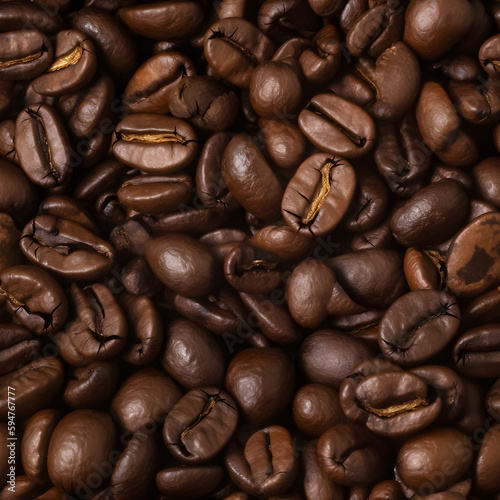 Coffee beans background. Illustration. Ai generation.