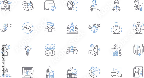 Employee training line icons collection. Development, Education, Coaching, Instruction, Learning, Progress, Skill-building vector and linear illustration. Advancement,Orientation,Nurturing outline