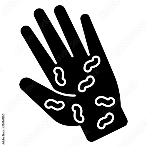 Trendy vector design of infected hand 