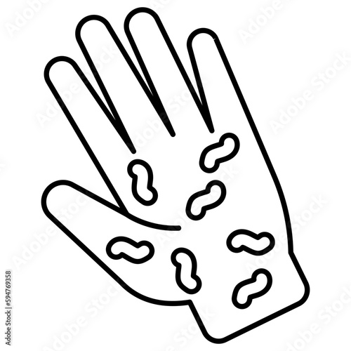 Trendy vector design of infected hand 