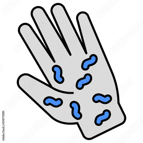 Trendy vector design of infected hand 