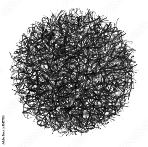 Png Pencil black color scribble circle on transparent background. photo