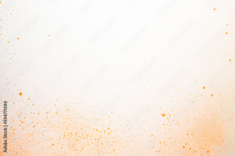 above view white surface with orange spots painting photo horizontal artist color dust