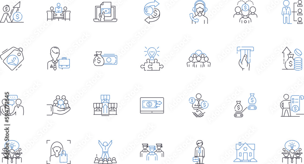 Quality management line icons collection. Standardization , Efficiency , Control , Improvement, Excellence , Inspection , Discipline vector and linear illustration. Assurance ,Consistency ,Compliance