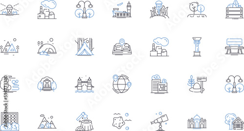 Art and culture line icons collection. Expression, Creativity, Heritage, Diversity, Tradition, Modernism, Aesthetics vector and linear illustration. Innovation,History,Inspiration outline signs set