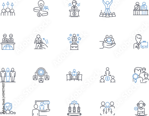 Inspiring and motivating line icons collection. Empowerment, Encouragement, Inspiration, Aspiration, Drive, Passion, Enthusiasm vector and linear illustration. Ambition,Positivity,Success outline