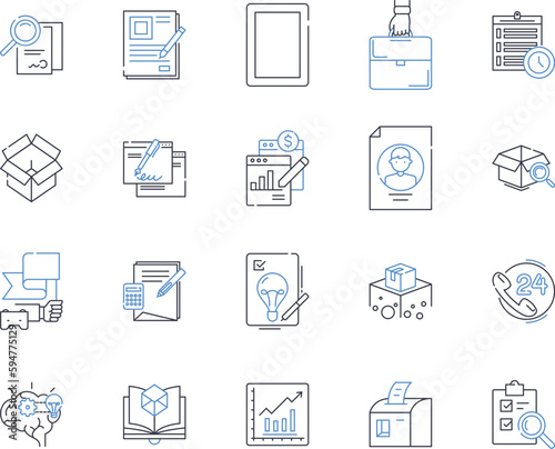 Operational process line icons collection. Efficiency, Workflow, Optimization, Productivity, Streamlining, Automation, Integration vector and linear illustration. Planning,Execution,Management outline