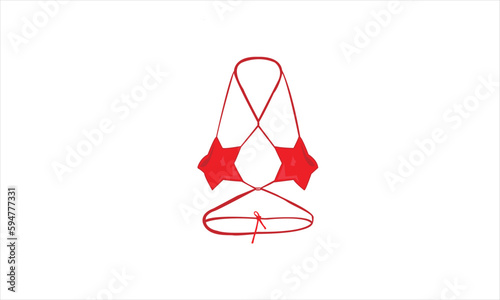 Red elegant Star Rave Bra Top Beach Bikini female