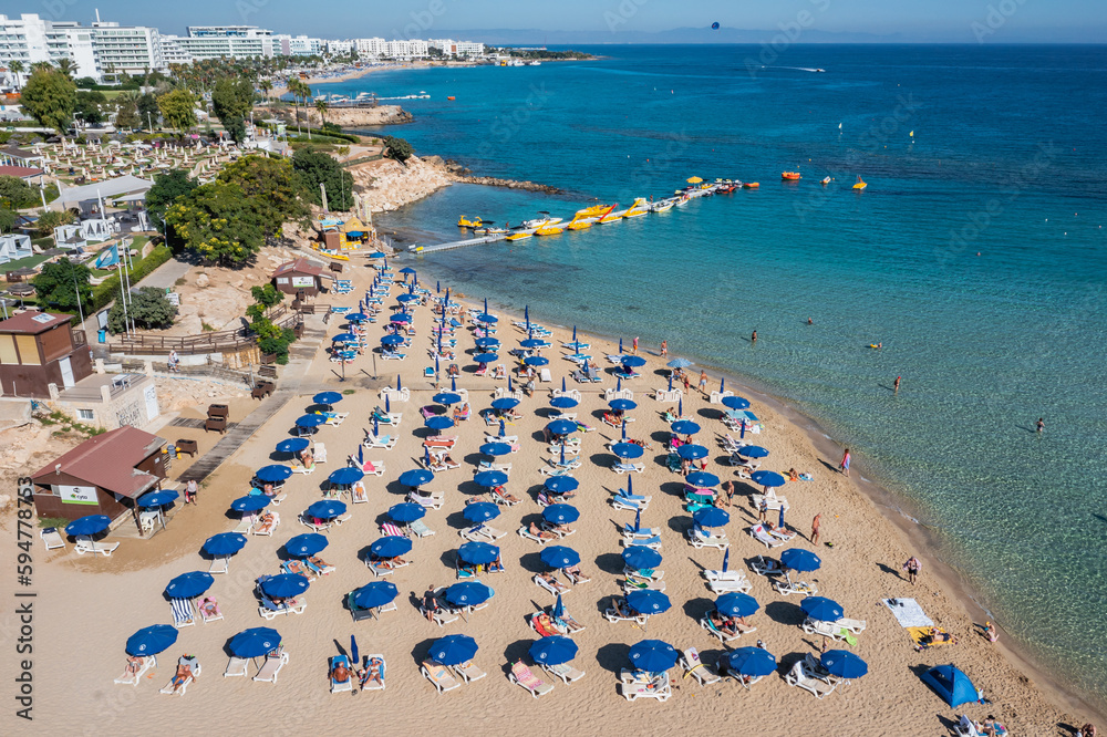 Fig Tree beach in Protaras tourist resort, part of Paralimni Municipality, Cyprus