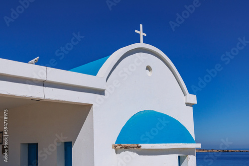 Ayioi Anargyroi, small Orthodox church, Cape Greco National Park, Cyprus photo