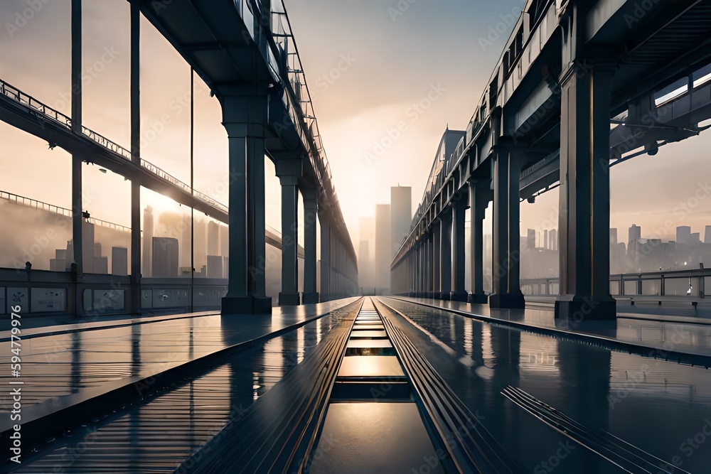 Obraz premium bridge at dusk