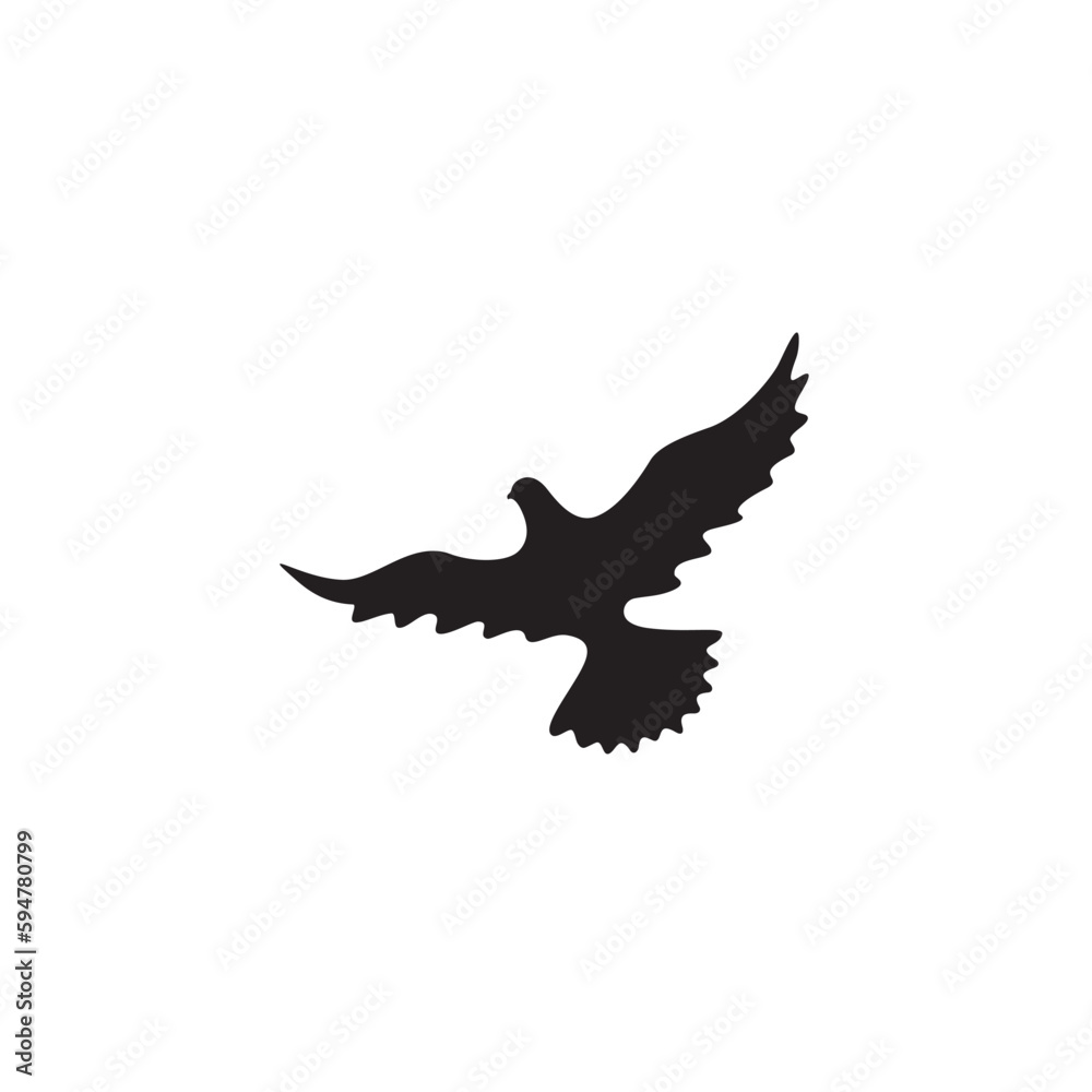 Fototapeta premium Pigeon Silhouette Vector Element Design