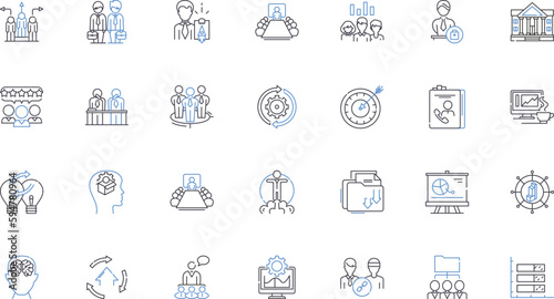 Senior Staff line icons collection. Leadership, Experience, Knowledge, Expertise, Mentorship, Seniority, Management vector and linear illustration. Strategy,Vision,Accountability outline signs set