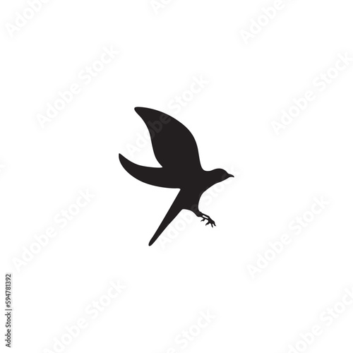 Flying bird Silhouette Vector Element Design