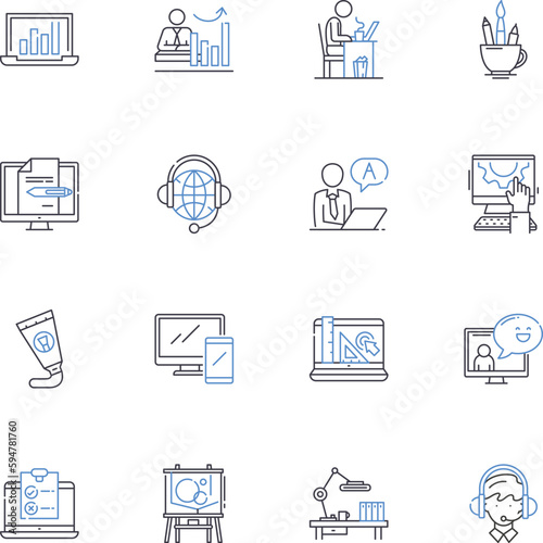 Masterclass line icons collection. Inspiration, Mastery, Expertise, Learning, Skill-building, Excellence, Development vector and linear illustration. Innovation,Advancement,Growth outline signs set