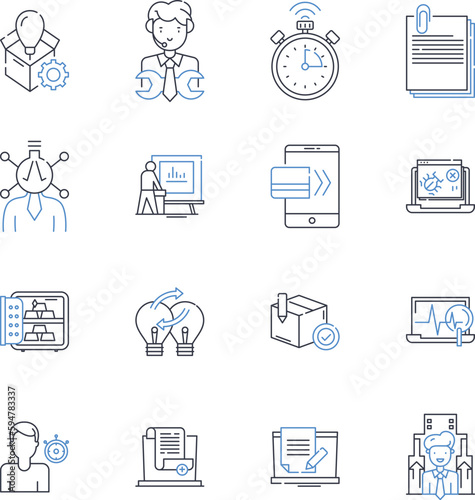 Financial gain line icons collection. Profit, Wealth, Revenue, Income, Earnings, Gains, Returns vector and linear illustration. Bonanza,Lucrative,Yield outline signs set