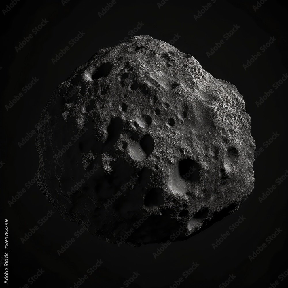 meteor earth piece in space, isolated on dark black background, generative ai meteor earth piece in space, isolated on dark black background, generative ai