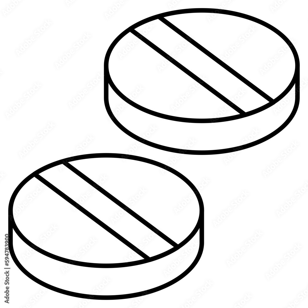 An editable design icon of pills 