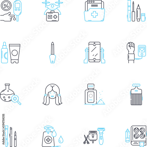 Bright future linear icons set. Hopeful, Promising, Flourishing, Optimistic, Inspiring, Progressive, Brilliant line vector and concept signs. Radiant,Glowing,Fulfilling outline illustrations