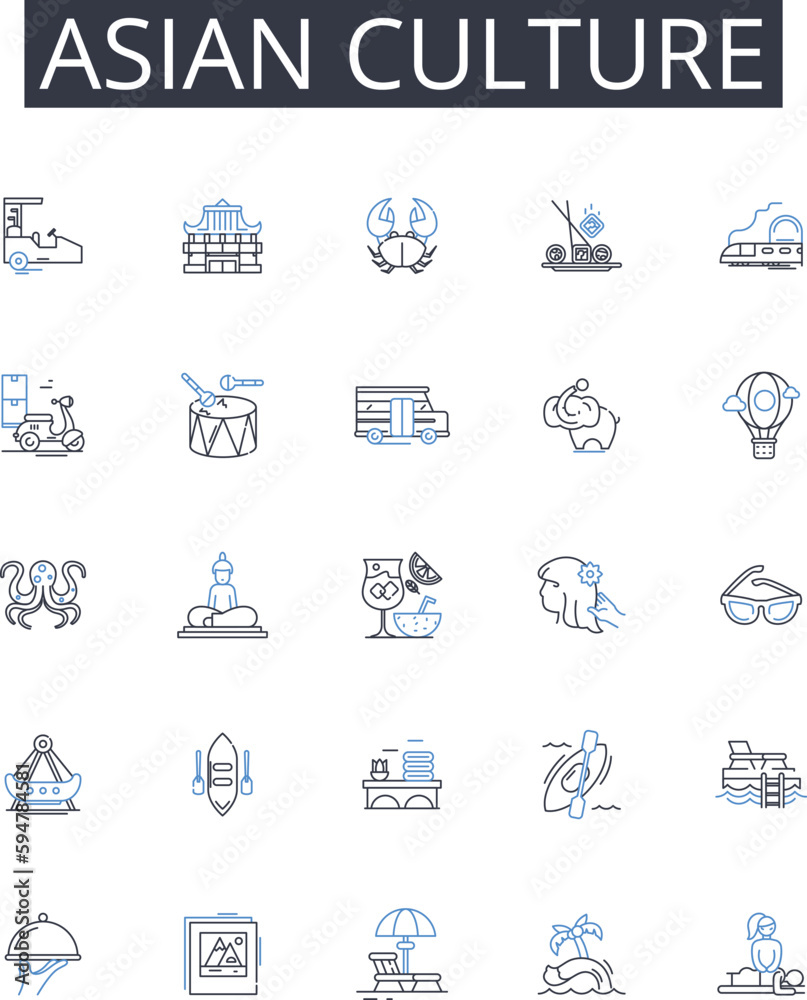 Asian culture line icons collection. Fun, Escape, Distraction, Amusement, Entertainment, Relaxation, Refreshment vector and linear illustration. Recreation,Playfulness,Enjoyment outline signs set Asian culture line icons collection. Fun, Escape, Distraction, Amusement, Entertainment, Relaxation, Refreshment vector and linear illustration. Recreation,Playfulness,Enjoyment outline signs set