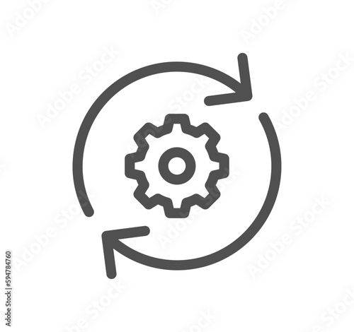 Setup and settings related icon outline and linear vector.