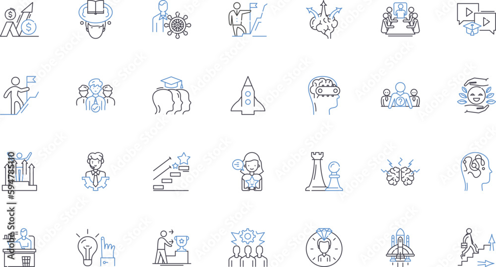 Fototapeta premium Dominion line icons collection. Power, Control, Authority, Sovereignty, Reign, Dominion, Supremacy vector and linear illustration. Rule,Domination,Mastery outline signs set