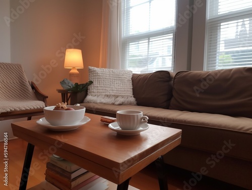 Unwind in Style: Enjoy a Cup of Coffee in your Cozy Living Room | Generative AI