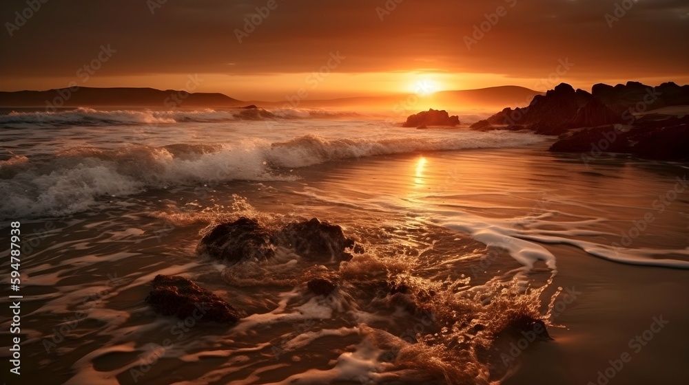 Obraz premium sunset at the beach