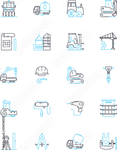 Durable design linear icons set. Resilient, Robust, Strong, Reliable, Enduring, Sturdy, Tough line vector and concept signs. Long-lasting,Everlasting,Indestructible outline illustrations