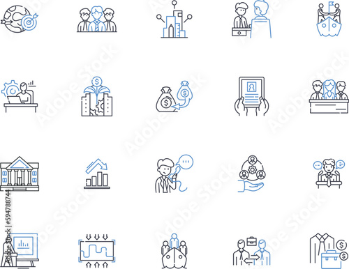 Cyber intelligence line icons collection. Surveillance, Threats, Analysis, Detection, Malware, Hacking, Attack vector and linear illustration. Vulnerability,Cybercrime,Espionage outline signs set