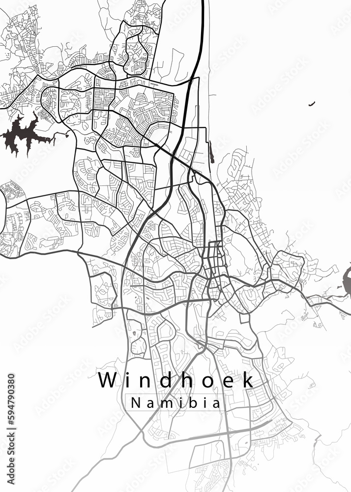 Windhoek Namibia City Map