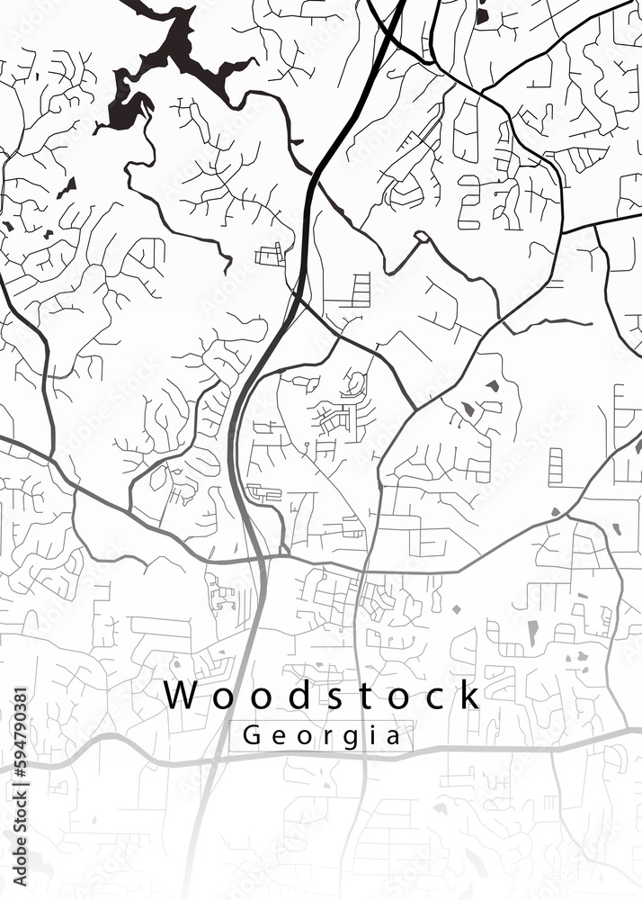 Fototapeta premium Woodstock Georgia City Map