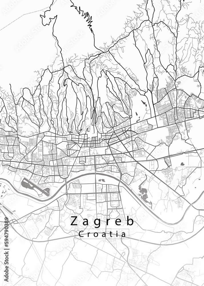 Zagreb Croatia City Map