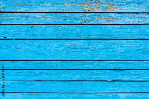 Texture of blue wooden boards for the background